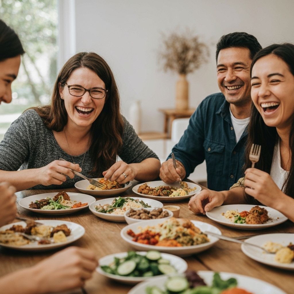 Människor äter tillsammans